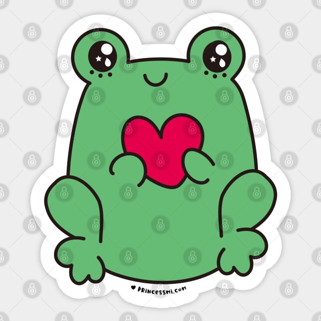 cute frog, kawaii frog cartoon Sticker by princessmi-com